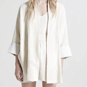 Aritzia Wilfred Kimono Style Blazer Robe in Espace White